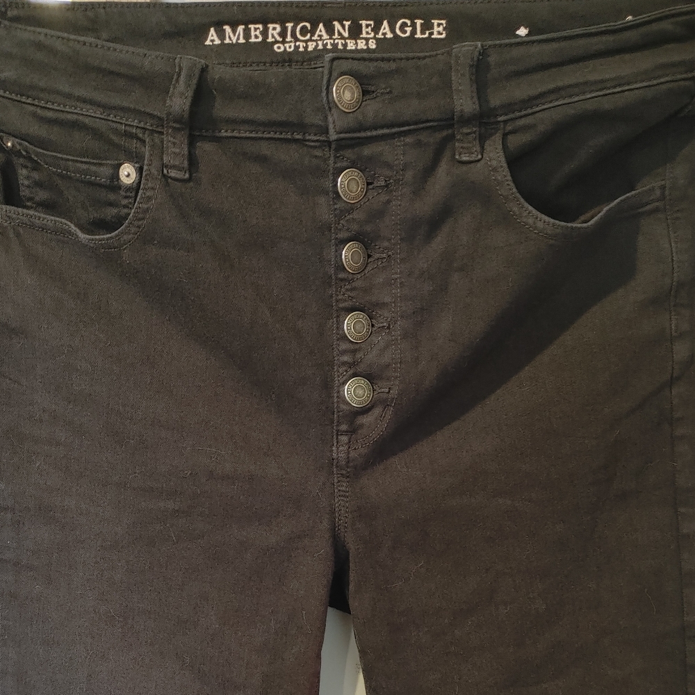 Hi-Rise Jegging, very black, button front, awesome